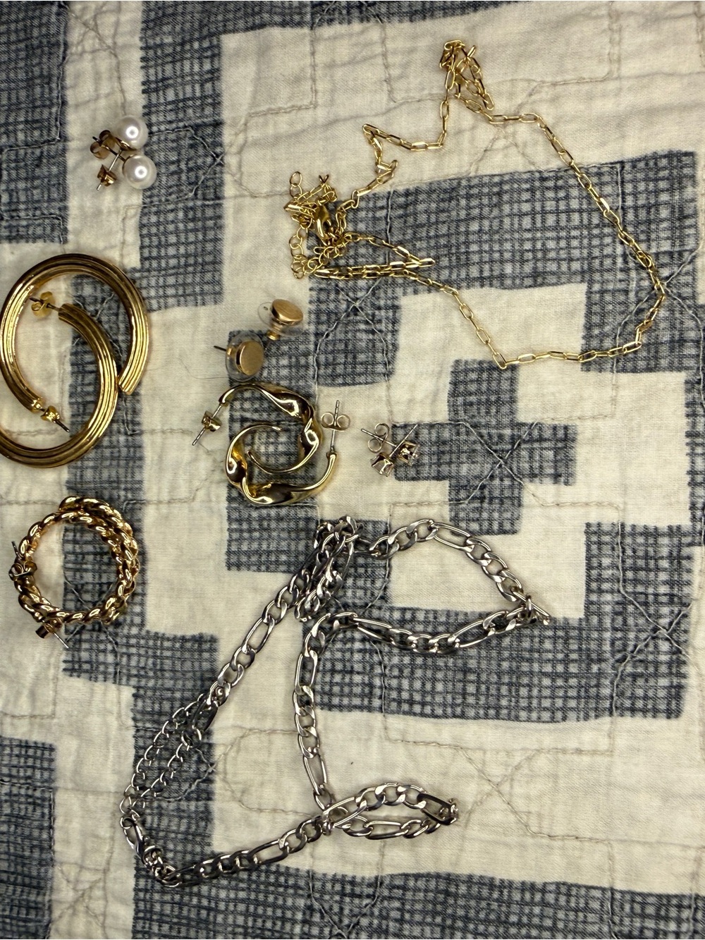 Mixed Metal Women's Jewelry Set – Gold and Silver Necklaces & Earrings